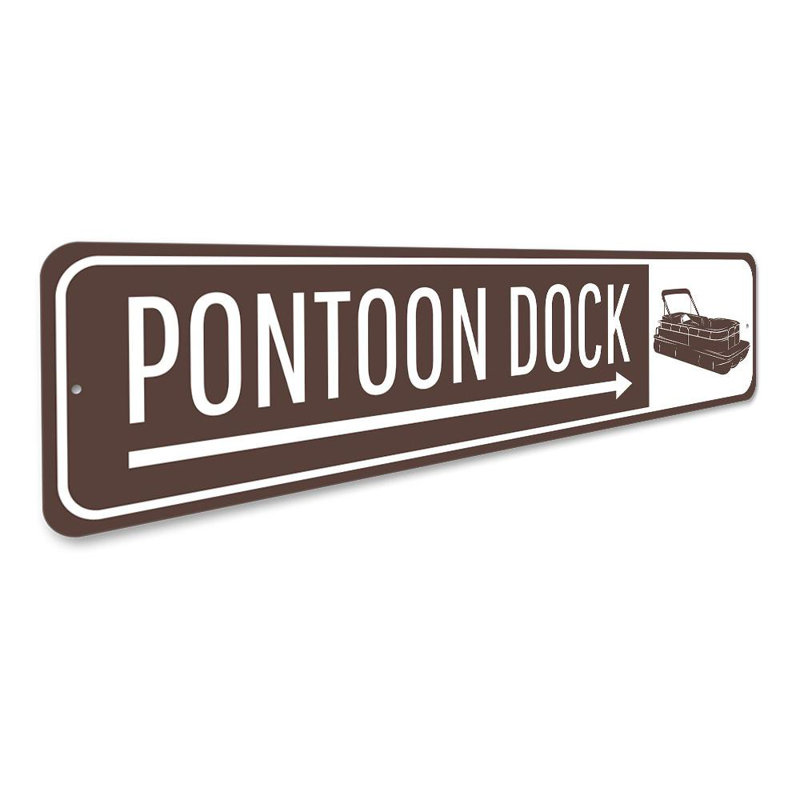 Enseigne ponton en aluminium, H 4 po x l 18 po x P 0,04 po