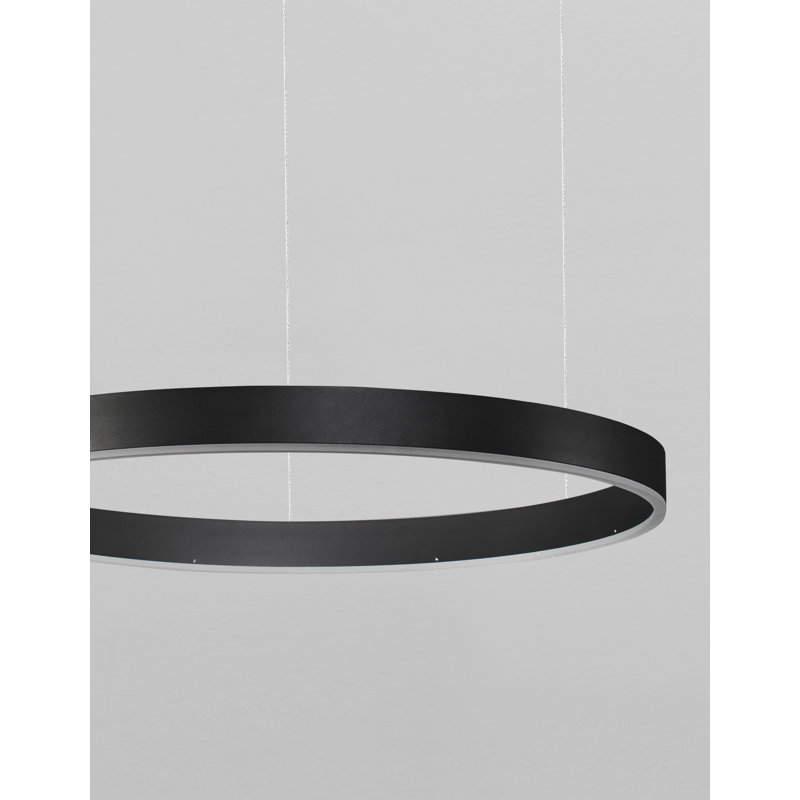 1 - Light LED Single Pendant, 5.5cm H x 60cm W x 60cm D, Black