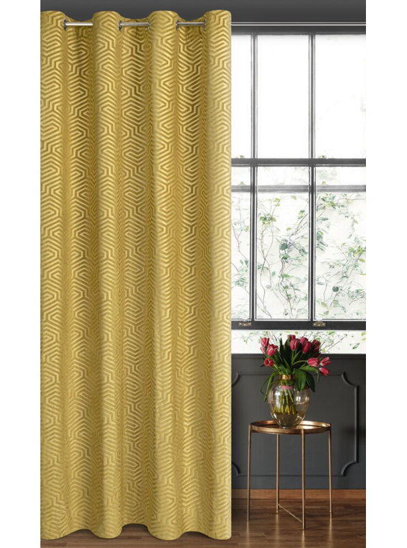 Zas Blackout Curtain Single Panel, Yellow