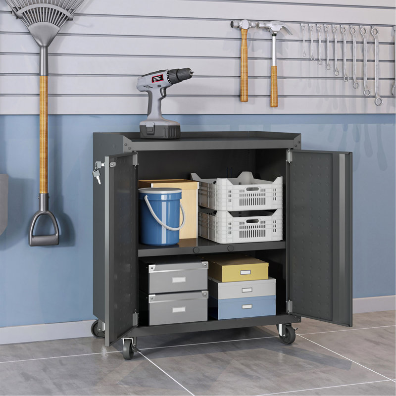 Armoire de garage roulante gris anthracite, Charcoal Grey