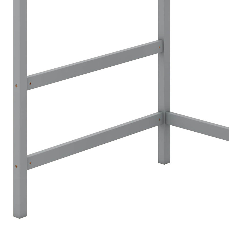 Lit mezzanine simple avec plate-forme échelle, Gris