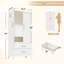 Armoire-penderie Mikenlee 71″ en métal blanc avec tiroirs – Solution de rangement gain de place pour les appartements et les chambres d'amis
