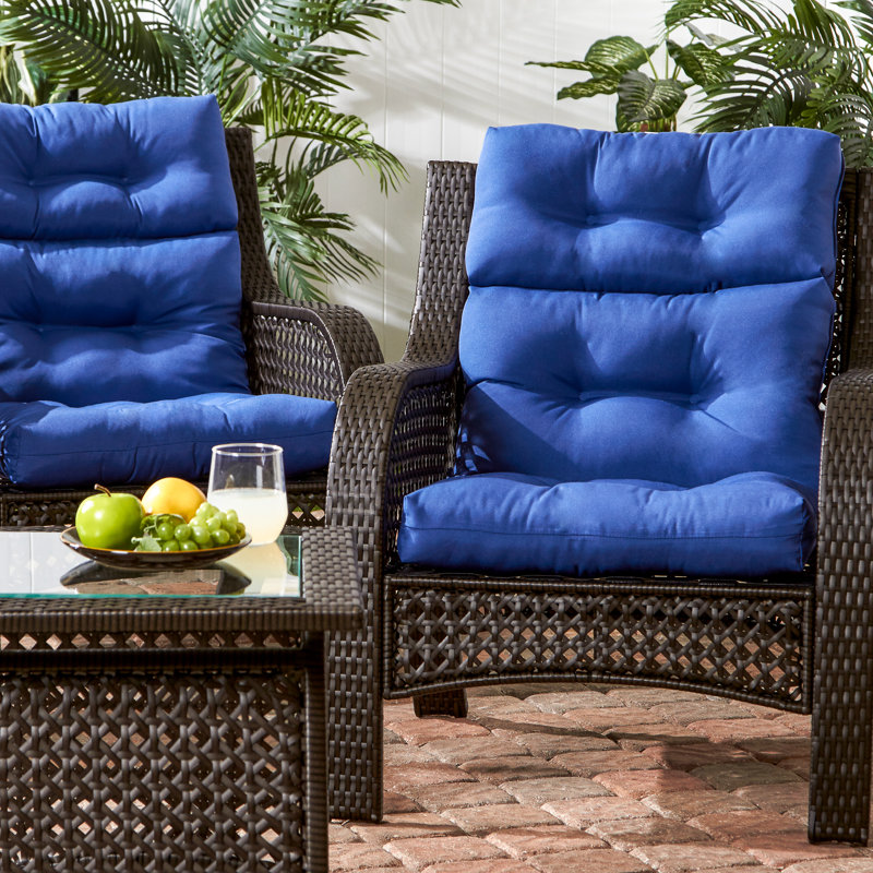 Lester Outdoor High Back Chair Cushion, Marine Blue, 2