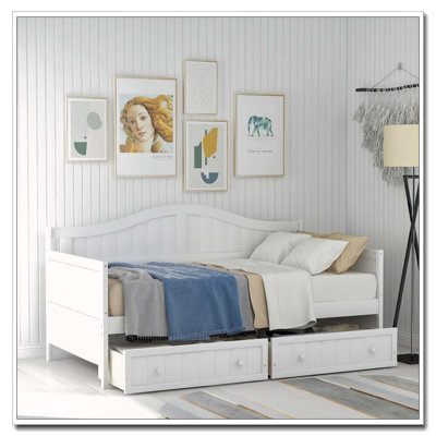 Wooden Daybed with 2 drawers