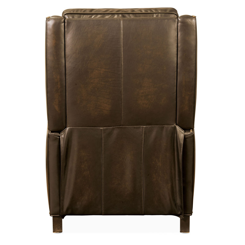 Elicce Leather Power Recliner, Brown Genuine Leather, Manual