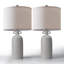 Ensemble de lampes de table en céramique à intensité variable H 24 po avec abat-jour cylindrique en lin Anazagene-409073934