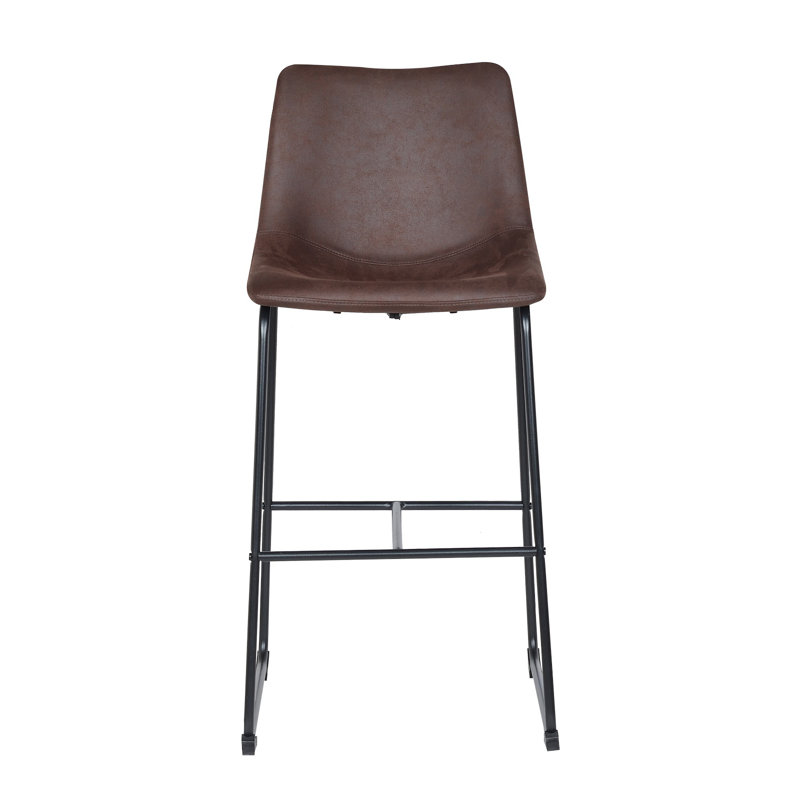 Tabouret en métal noir / brun foncé