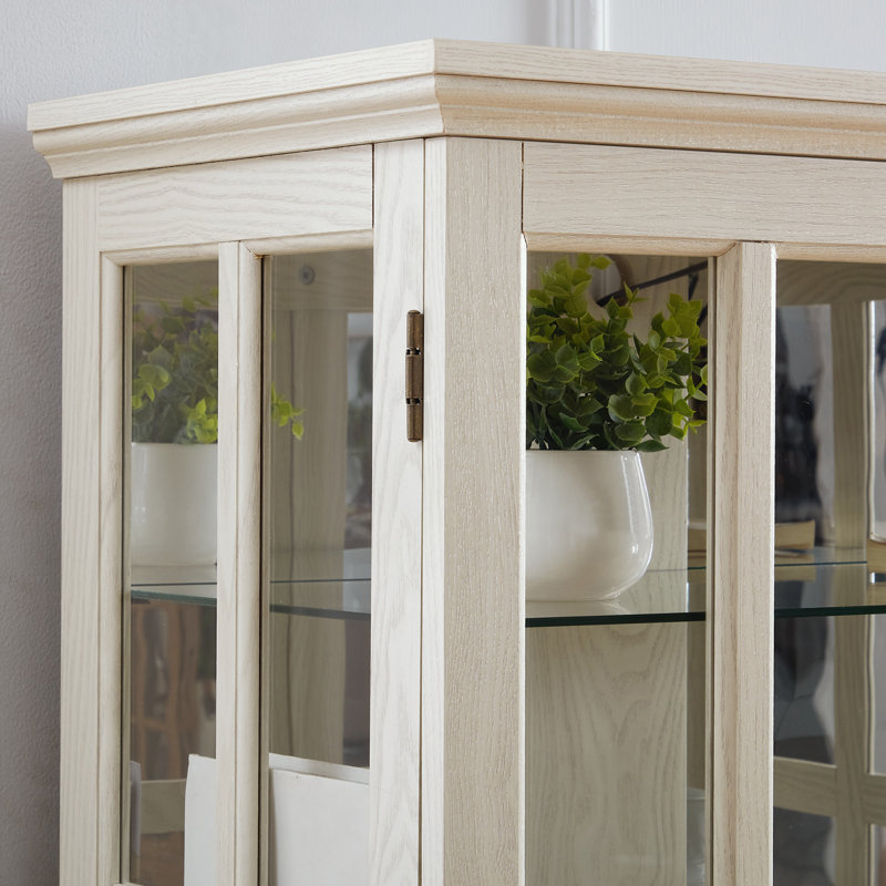 68.7"H LED Curio Display Cabinet, White