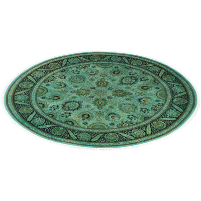 Tapis rond en laine de conception unique 7 pi 1 po x 7 pi 1 po Huckstep