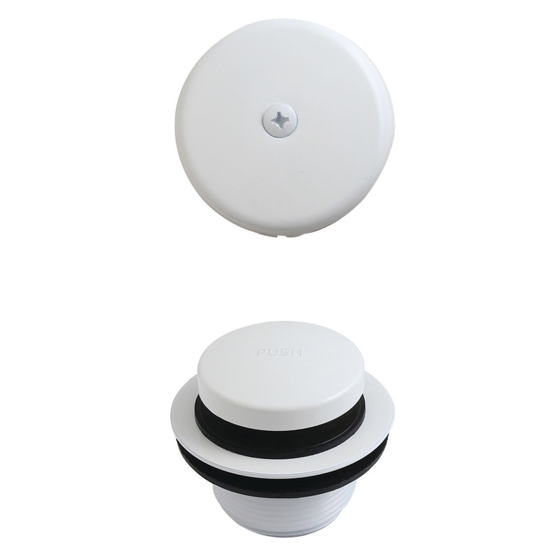 Kingston Brass Trimscape Zinc Alloy Alloy Toe Touch Tub Drain Conversion Kit, White