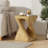 MGO Twist Shape Side Table with Wood-Like Texture for Indoor and Outdoor Use, Durable and Unique Design-1065664973