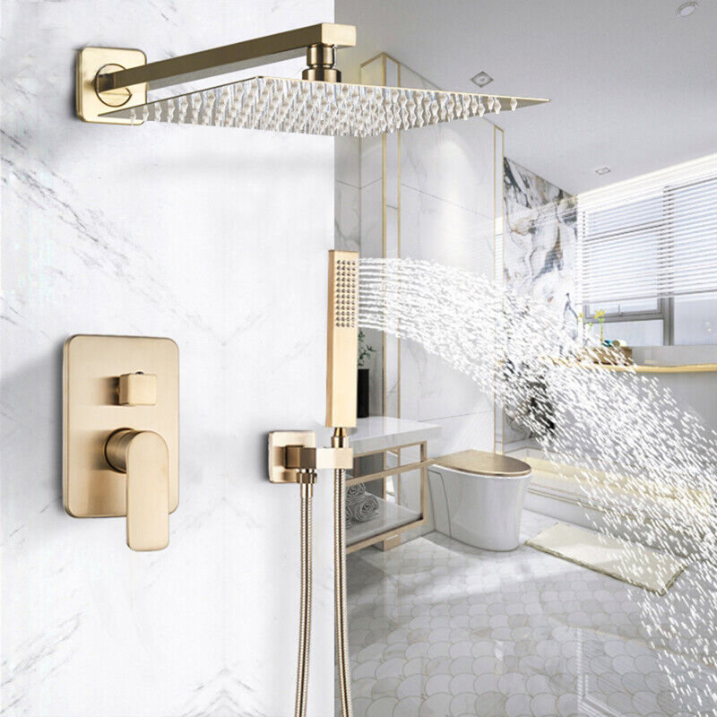 Ensemble de robinet de douche à finition or brossé 12 po