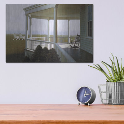 «New Porch» par Zhen-Huan Lu, art mural en métal, 36 po x 24 po