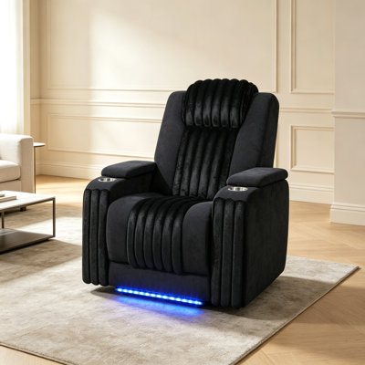 Power Recliner with Power Headrest, LED Light, and USB Port