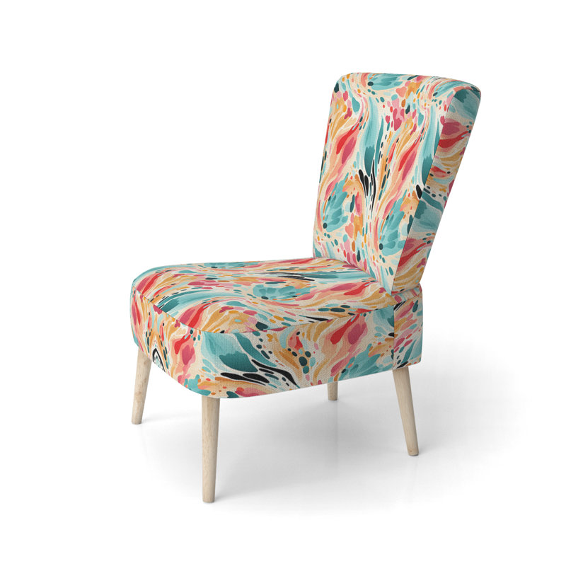 Multicolore Feather Fury III - Chaise d'appoint rembourrée moderne et contemporaine