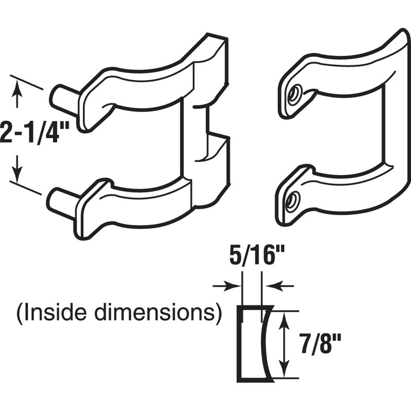 Ensemble de support de poignée de porte / serviette de douche en chrome 2-1 / 4 po Prime-Line (1 ensemble)