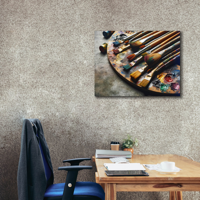 «Brushes Palette» par Andreas Magnusson, art mural sur toile, H 26 po x l 34 po