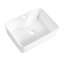 Lavabo de salle de bain rectangulaire en céramique blanc au-dessus du comptoir - attrait minimaliste moderne bien conçu