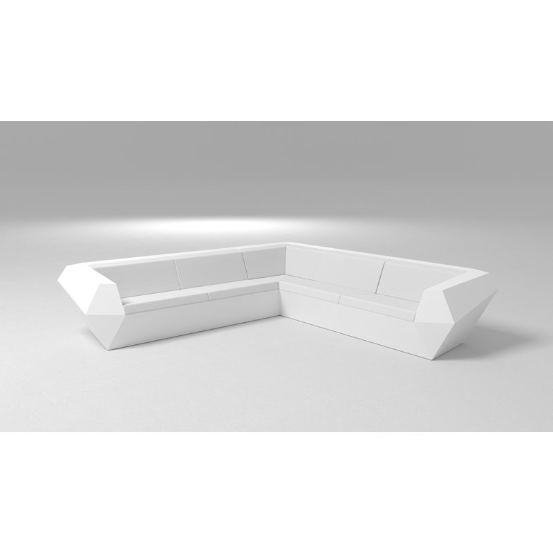 Canapé modulaire d'extérieur réversible avec coussins de 122,5 po de large Faz