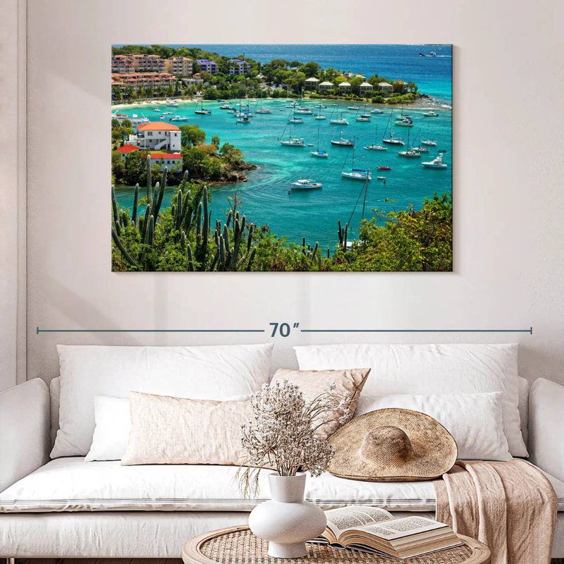 Mehar Cruz Bay Harbor Boats, 32" H x 48" W