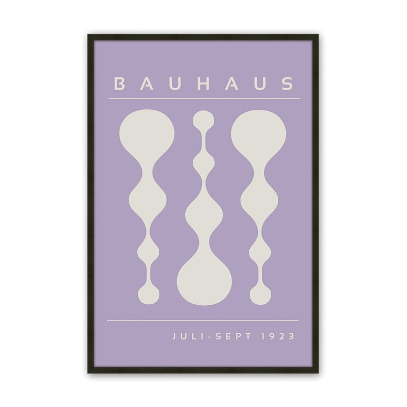 Purple Retro Bauhaus Poster II Print, Satin Black, 11" H x 9" W