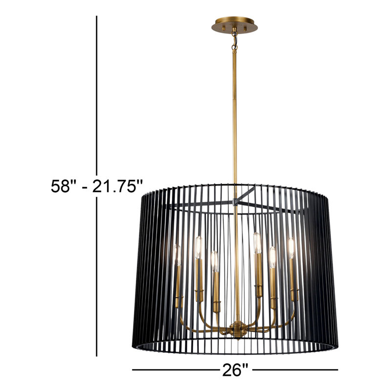 Lustre tambour 6 lumières façon bougie