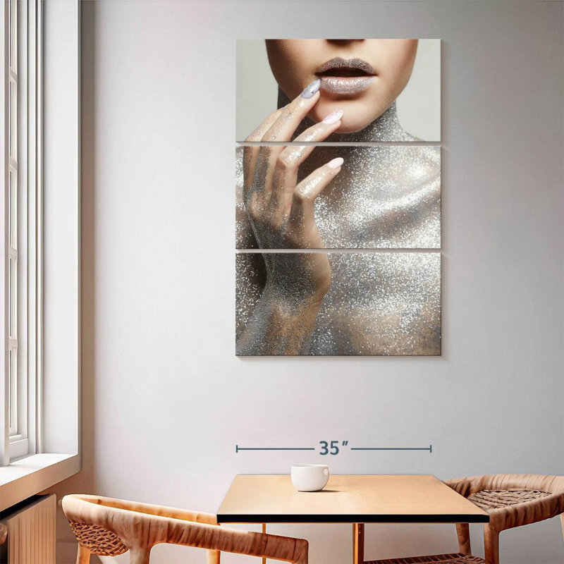 Shuttleworth Silver Glitter Chic, 65" H x 42" W