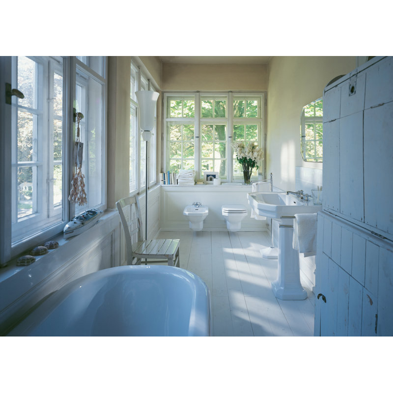 Lavabo de salle de bain mural en céramique avec trop-plein Duravit 1930 Series 24 ", L 23,63 po x P 16,125 po