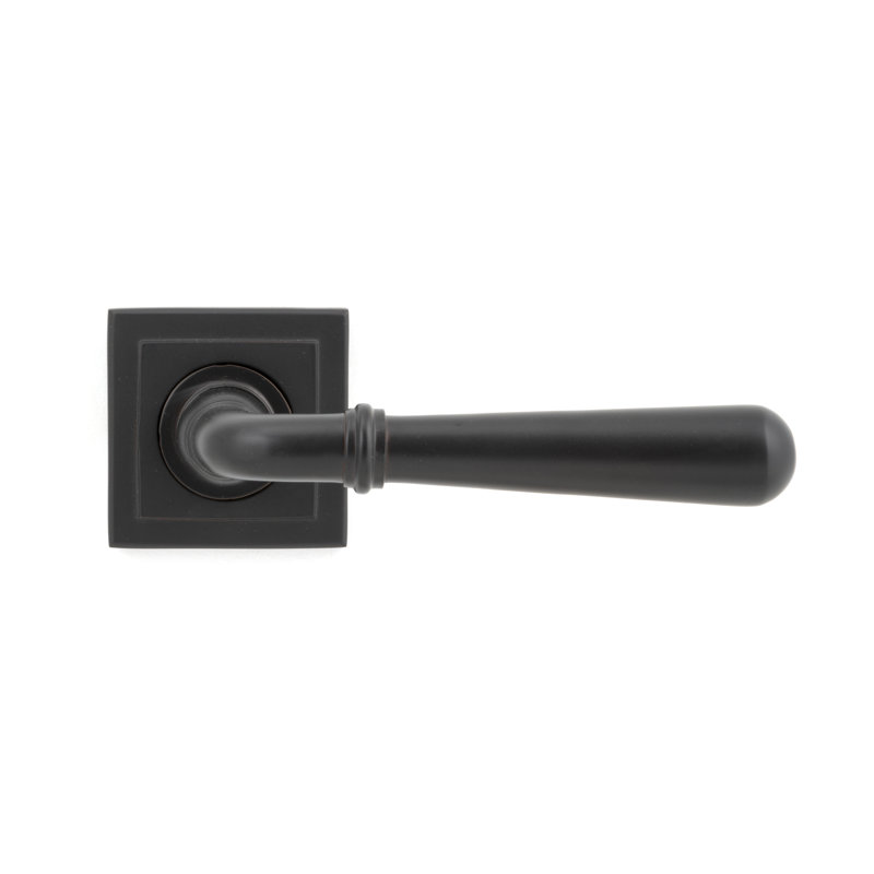 Newbury Lever on Rose Set (Square), Aged Bronze