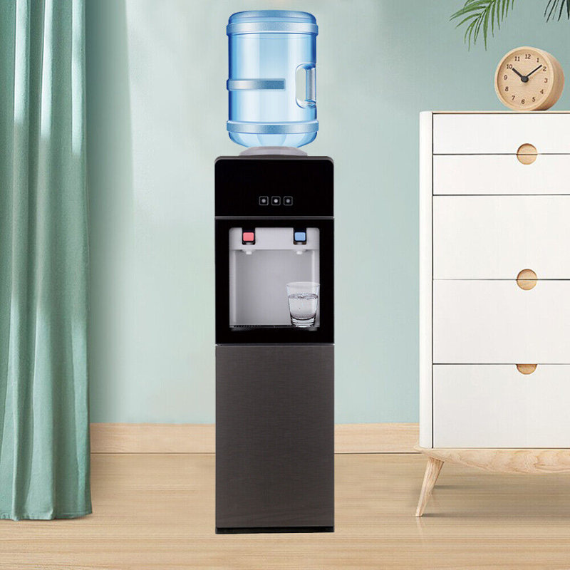 Distributeur de refroidisseur d'eau à chargement par le haut - 5 gallons d'eau chaude et froide, casier de sécurité pour enfants - 3 températures avec becs chauds, d'ambiance et froids