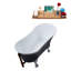 Baignoire de trempage sur pieds 63 "avec drain, pattes et plateau en bambou 63" Streamline-66367535-76674074