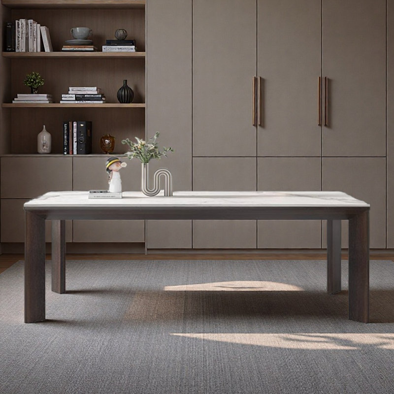 Simple desk with granite tabletop,spacious surface, 29.53" H x 78.74" W x 39.37" D