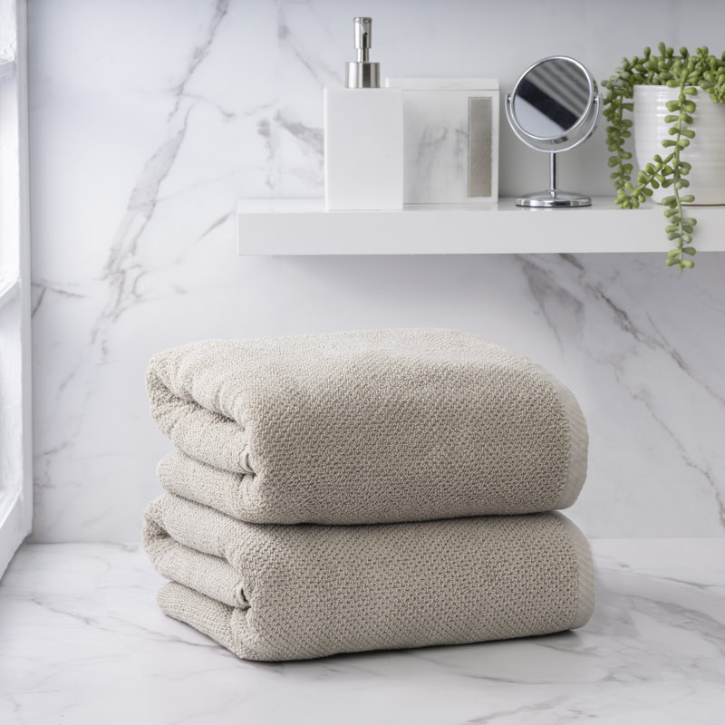 Adarryll Cotton Plush Bath Sheet, Flax
