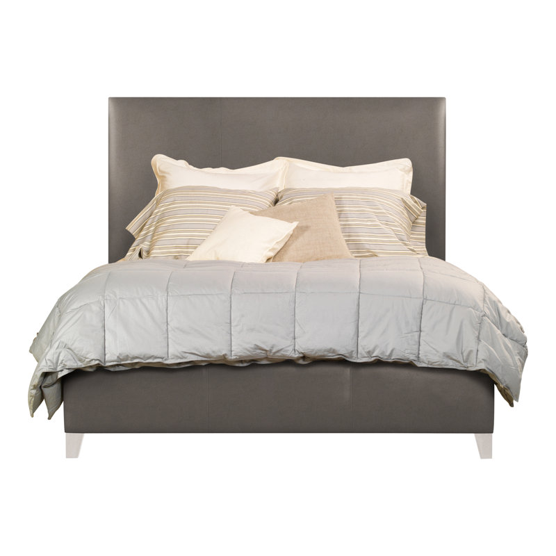 Grace/Griffin Leather Bed, Queen, Dove Gray, Gatsby Brown Sugar