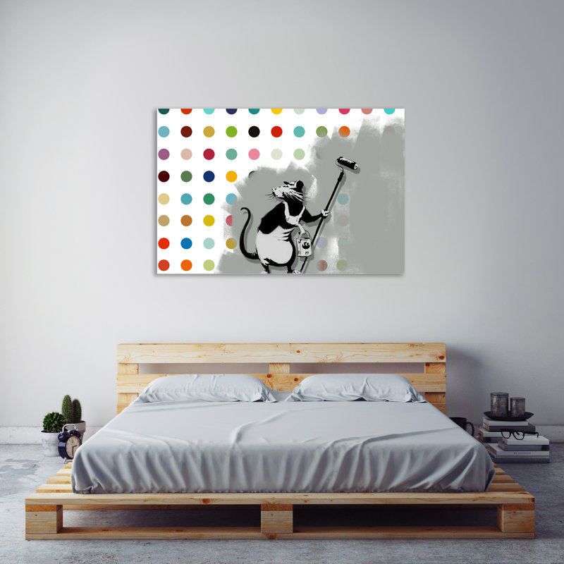Rat Vs. Hirst by Banksy - Wrapped Canvas Print, 81 cm H x 122 cm W x 4 cm D