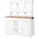 Banc de rempotage H 65,7 po avec tiroirs - blanc, 6 tiroirs, 2 armoires, 3 tablettes et crochets latéraux