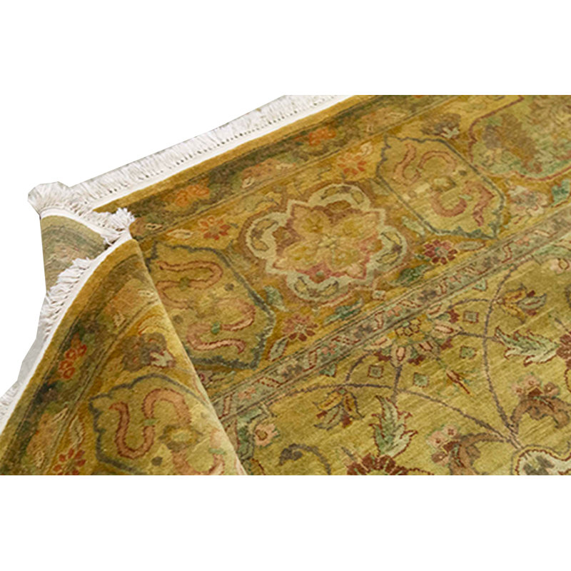 Crown Wool Oriental Area Rug in Gold