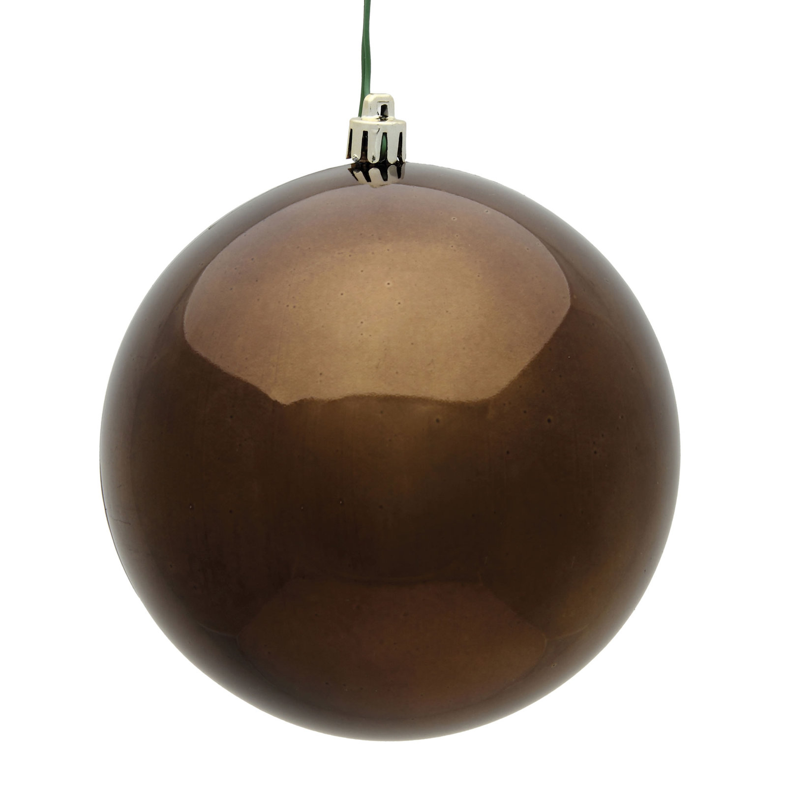 The Holiday Aisle® 4" Shatterproof Bauble, Chocolate Shiny, 4" H x 4" W x 4" D