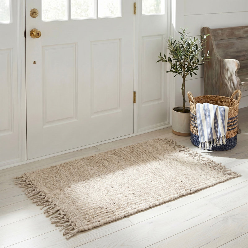 Fitzwater Hand Woven Jute Area Rug, Rectangle 2 pi x 3 pi
