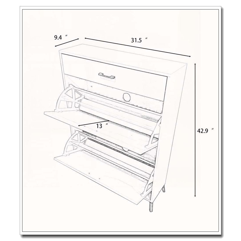 Armoire à chaussures avec tiroirs rabattables