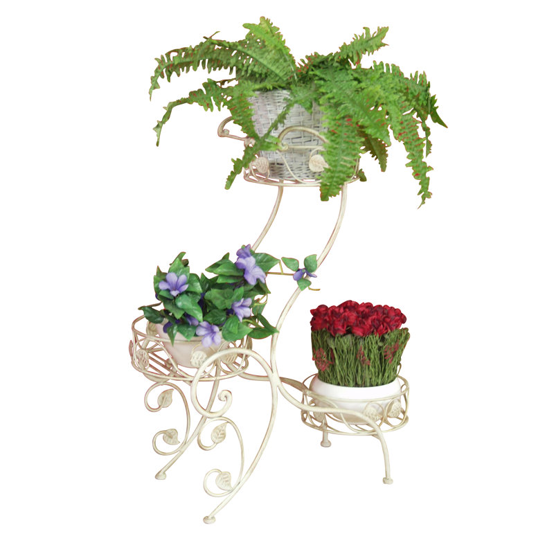 Mariann Plant Stand, Wiped white/Gold