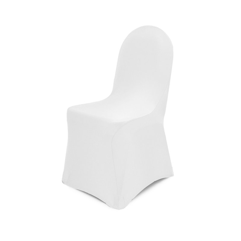 Housse extensible pour chaise de salle à manger, Mélange de polyester blanc