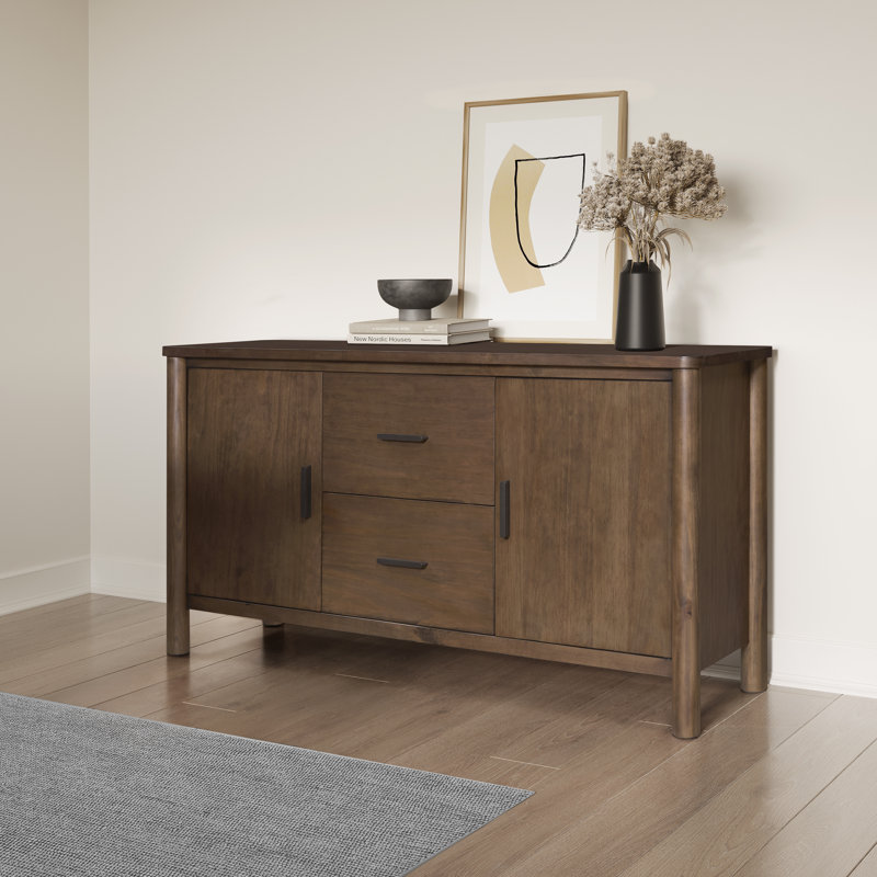 Cohle 60" Wide 2 Drawer Sideboard, Dark Walnut