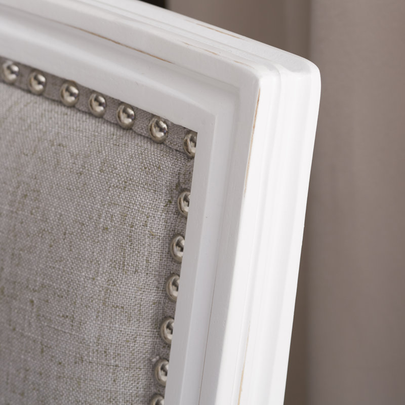 Chaise d'appoint en lin Moneta crème, Gris clair