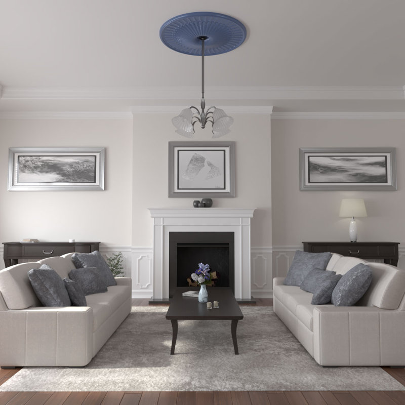 Endurathane Galveston Ceiling Medallion, 51"OD x 3 5/8"ID x 3 3/8"P (Fits Canopies up to 5 7/8"), Hand-Painted Americana Finish