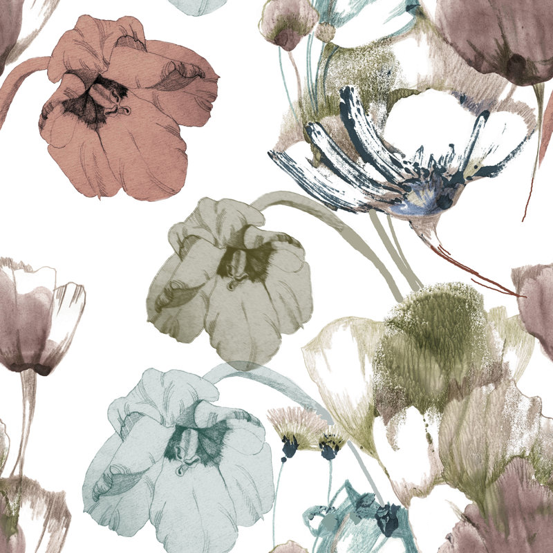 Kearno Peel & Stick Floral Roll
