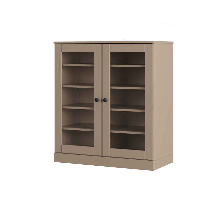 Armoire de rangement pour chaussures 100% en bois massif avec portes réglables et rangement pour chaussures empilable, l 32 po x H 35,75 po