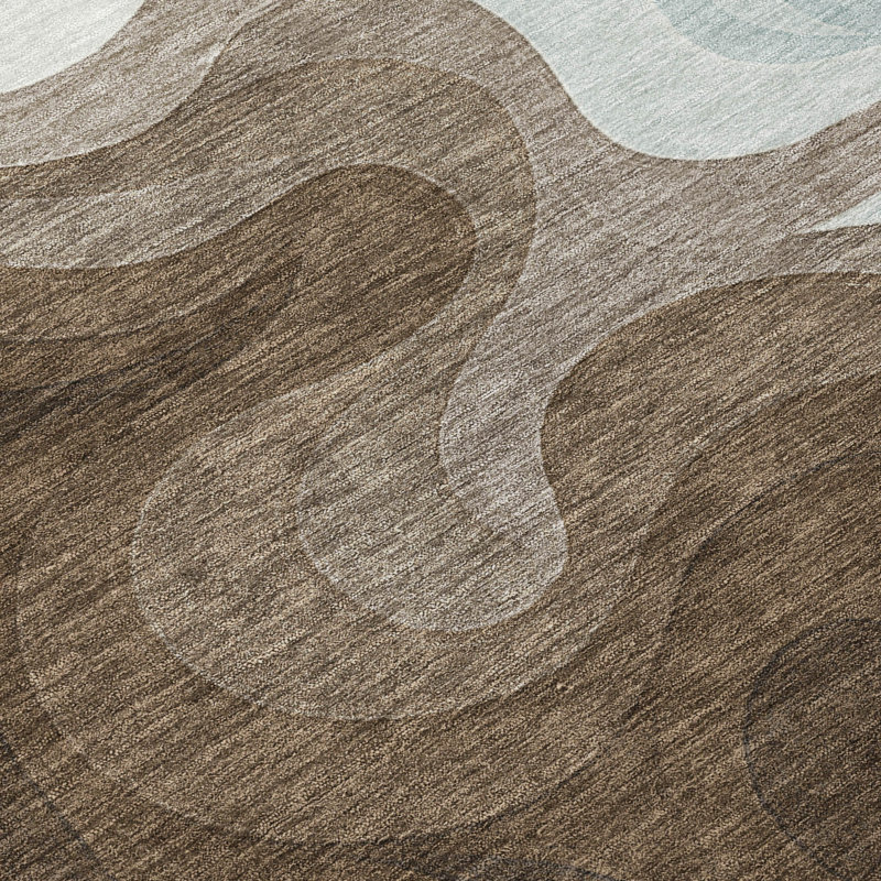 Machine Washable Indoor/Outdoor Chantille ACN2468 Abstract Rug, Chocolate, 8' x 10'