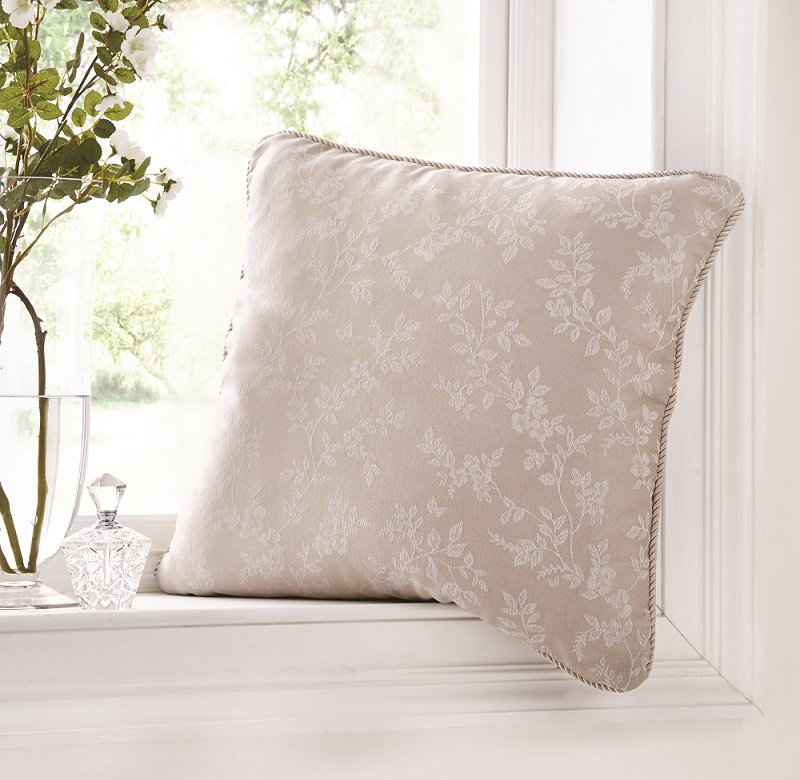 Caldwell Floral Square Pillow Cover, Natural