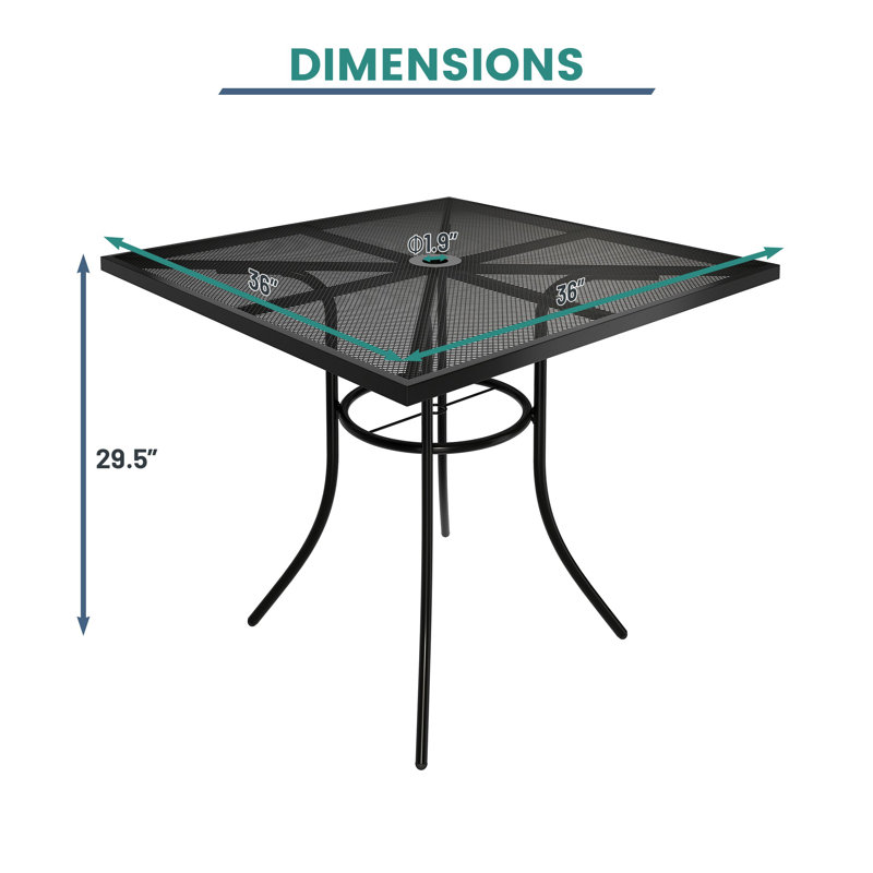 Table de salle à manger d'extérieur L 36,00 po x l 36,00 po Brojanac